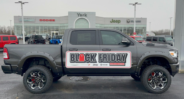 "Black Friday Sales Event" magnetic vehicle sign at Yark auto dealership in Toledo, OH