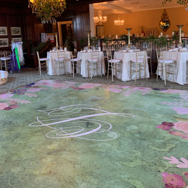 Wedding monogram custom floor graphic